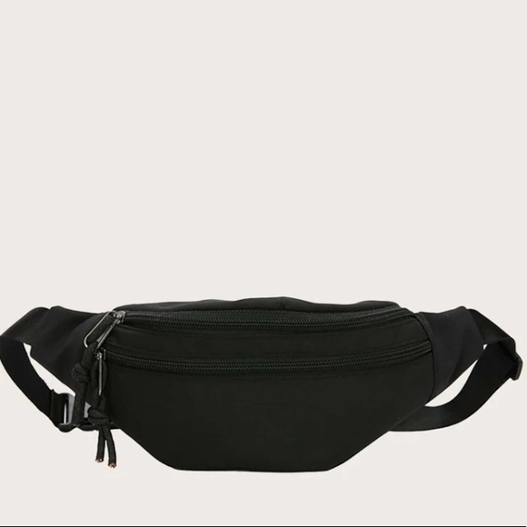 💙 Drawstring Knots Zipper Double Front Pockets Adjustable Strap Fanny Pack - Picture 3 of 6